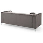 Pompano Velvet Button Tufted Sofa