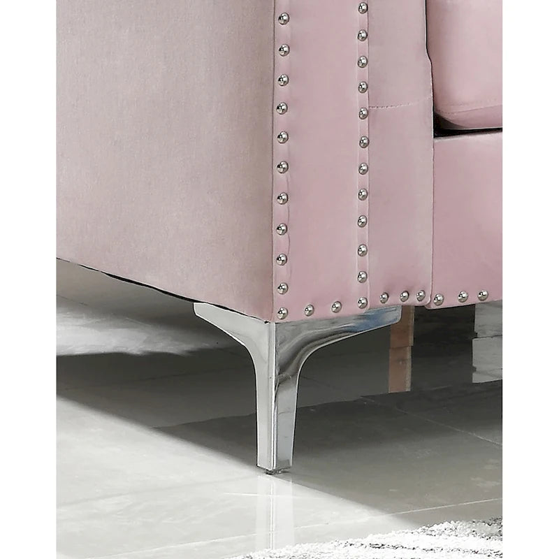 Pompano Velvet Button Tufted Sofa