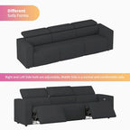 Mixoy Power Reclining Sofa, Faux Leather Electic Sofa Recliner,Theater Seating Furniture with USB Charging Station