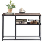MCombo Narrow Console Table with Storage Shelf for Living Room, MDF Sage80 - 7'6 x 10'9