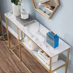 MCombo Narrow Console Table with Storage Shelf for Living Room, MDF Sage80 - 7'6 x 10'9