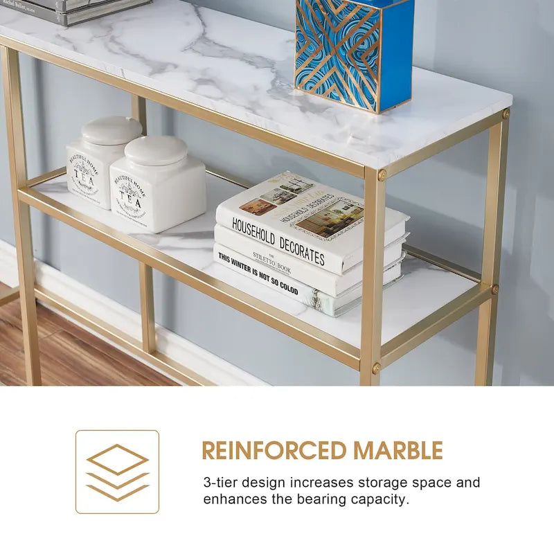 MCombo Narrow Console Table with Storage Shelf for Living Room, MDF Sage80 - 7'6 x 10'9