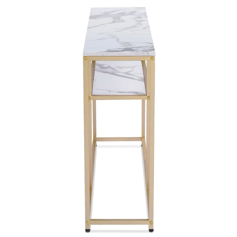 MCombo Narrow Console Table with Storage Shelf for Living Room, MDF Sage80 - 7'6 x 10'9