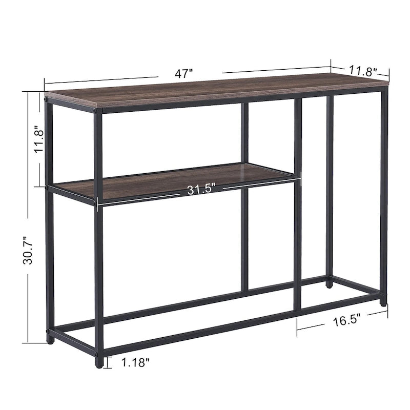 MCombo Narrow Console Table with Storage Shelf for Living Room, MDF Sage80 - 7'6 x 10'9