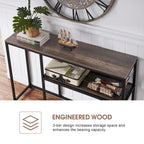 MCombo Narrow Console Table with Storage Shelf for Living Room, MDF Sage80 - 7'6 x 10'9