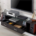 Contemporary White 70-inch Glass Multi-functional Storage TV Console