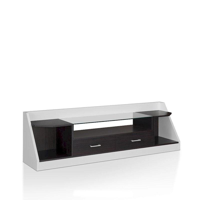 Contemporary White 70-inch Glass Multi-functional Storage TV Console