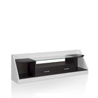 Contemporary White 70-inch Glass Multi-functional Storage TV Console