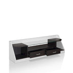 Contemporary White 70-inch Glass Multi-functional Storage TV Console