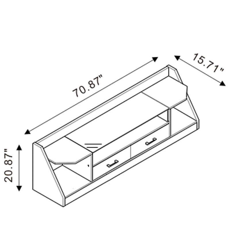 Contemporary White 70-inch Glass Multi-functional Storage TV Console