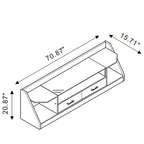 Contemporary White 70-inch Glass Multi-functional Storage TV Console