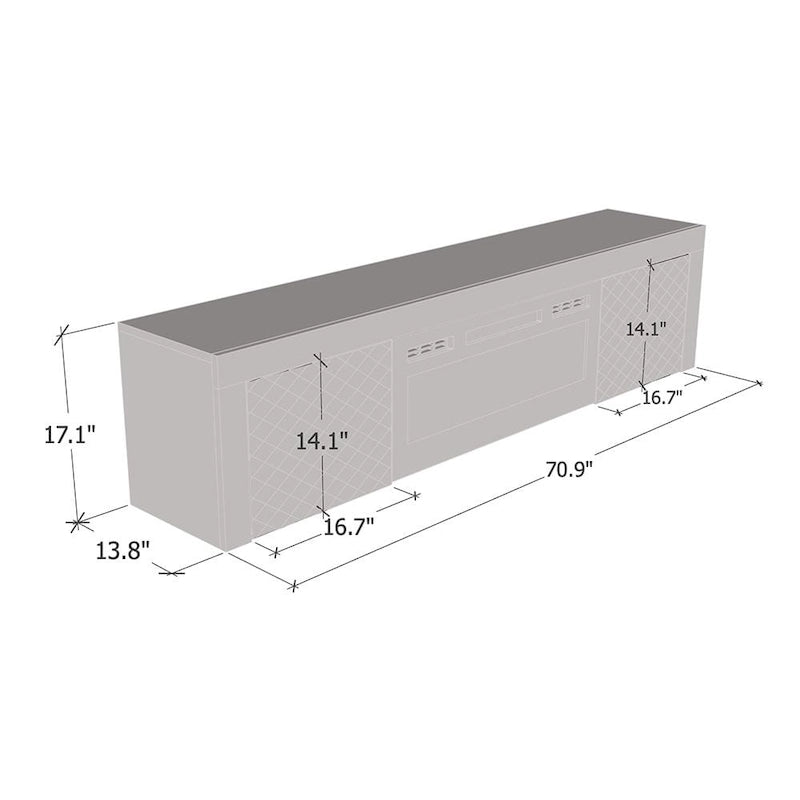 Dia WH-EF Electric Fireplace 71 TV Stand