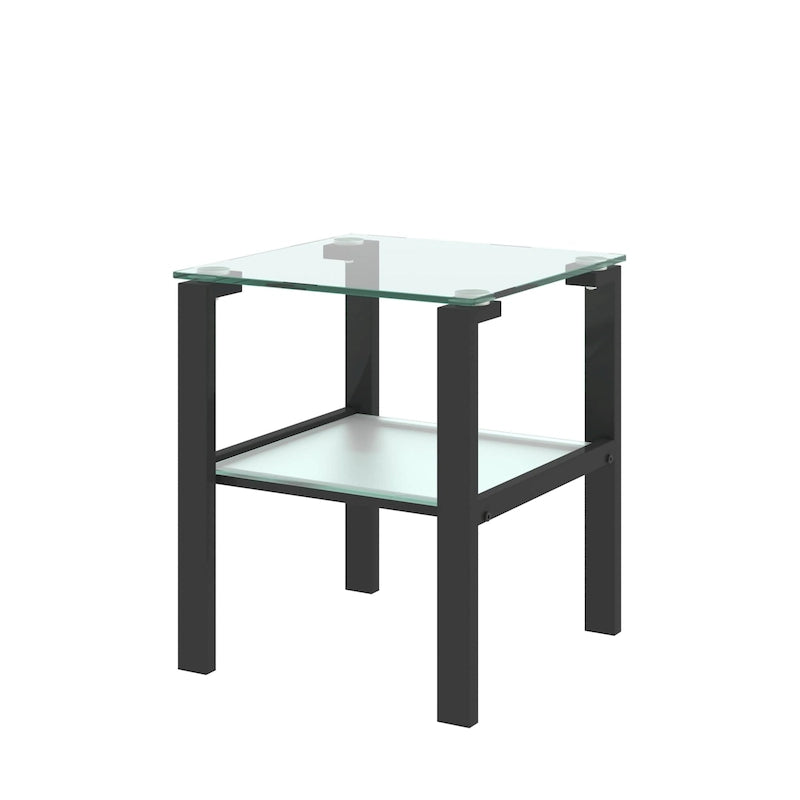 Glass two layer tea table, small round table, corner table, living room side table