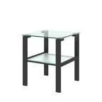 Glass two layer tea table, small round table, corner table, living room side table