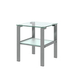 Glass two layer tea table, small round table, corner table, living room side table