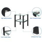 Glass two layer tea table, small round table, corner table, living room side table