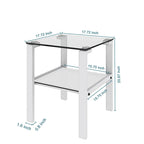 Glass two layer tea table, small round table, corner table, living room side table