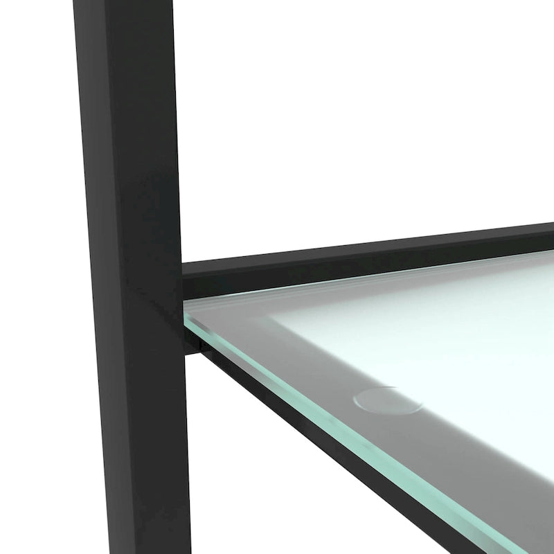 Glass two layer tea table, small round table, corner table, living room side table