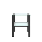 Glass two layer tea table, small round table, corner table, living room side table
