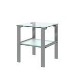 Glass two layer tea table, small round table, corner table, living room side table