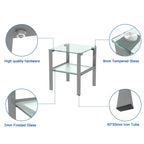 Glass two layer tea table, small round table, corner table, living room side table
