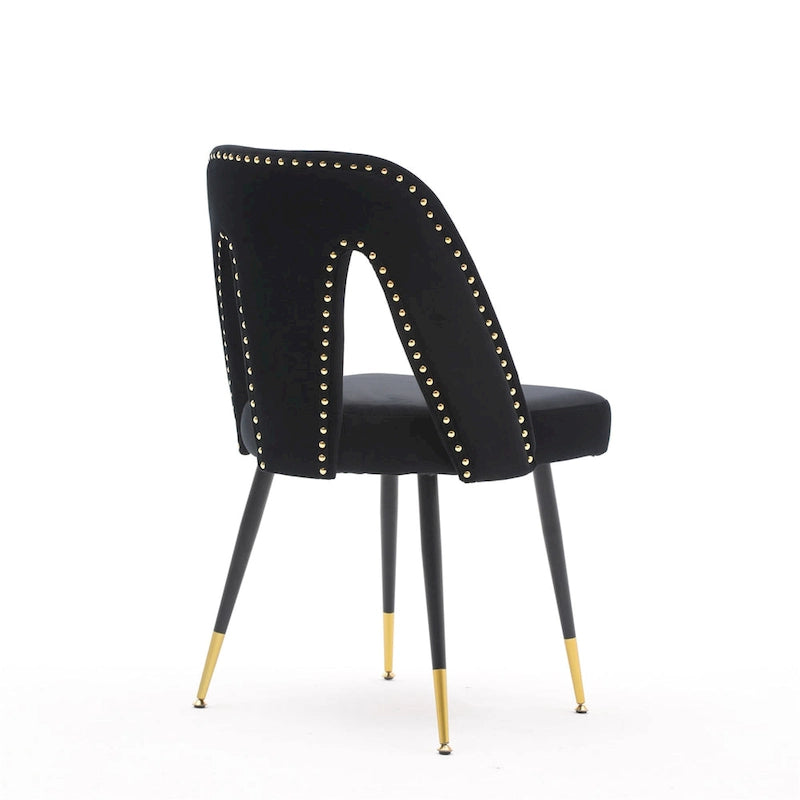 Clihome Set of 2 Contemporary Velvet Upholstered Dining Chair