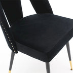 Clihome Set of 2 Contemporary Velvet Upholstered Dining Chair