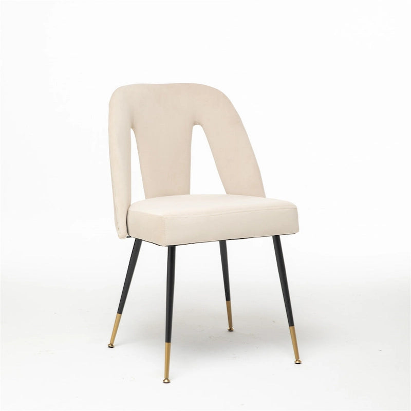 Clihome Set of 2 Contemporary Velvet Upholstered Dining Chair