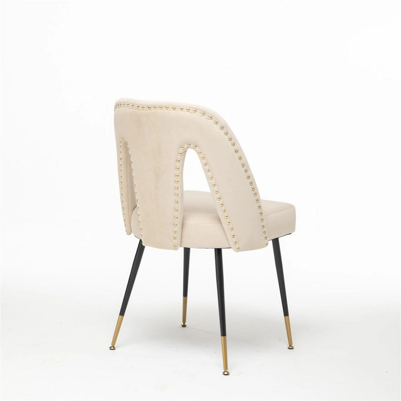 Clihome Set of 2 Contemporary Velvet Upholstered Dining Chair