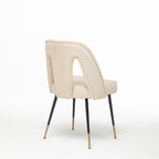 Clihome Set of 2 Contemporary Velvet Upholstered Dining Chair