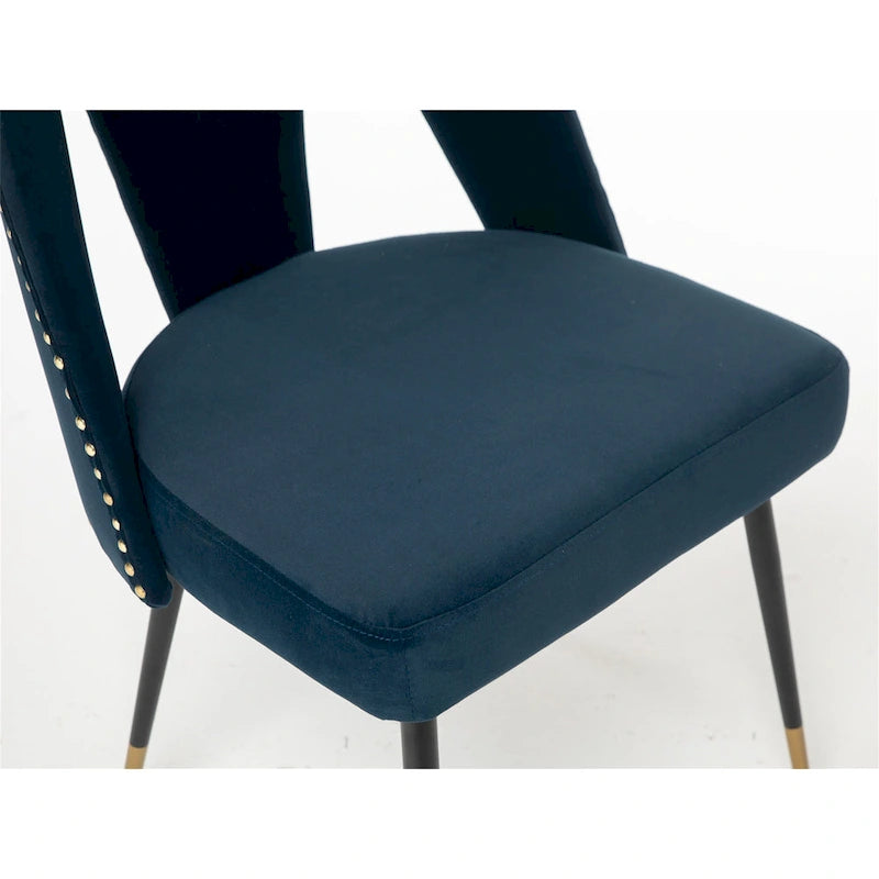 Clihome Set of 2 Contemporary Velvet Upholstered Dining Chair