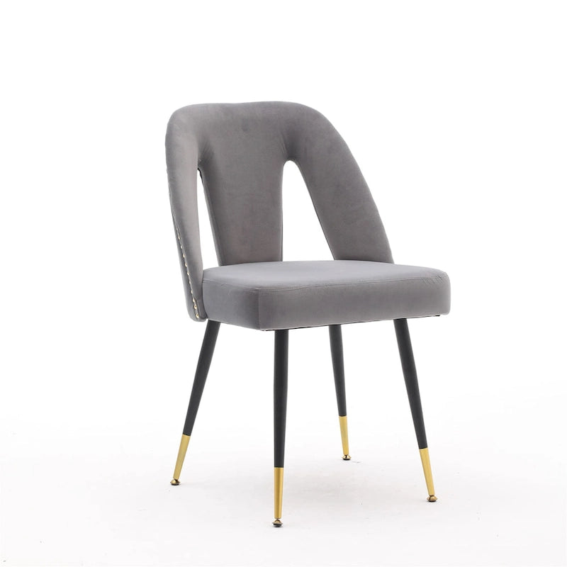 Clihome Set of 2 Contemporary Velvet Upholstered Dining Chair