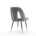 Clihome Set of 2 Contemporary Velvet Upholstered Dining Chair