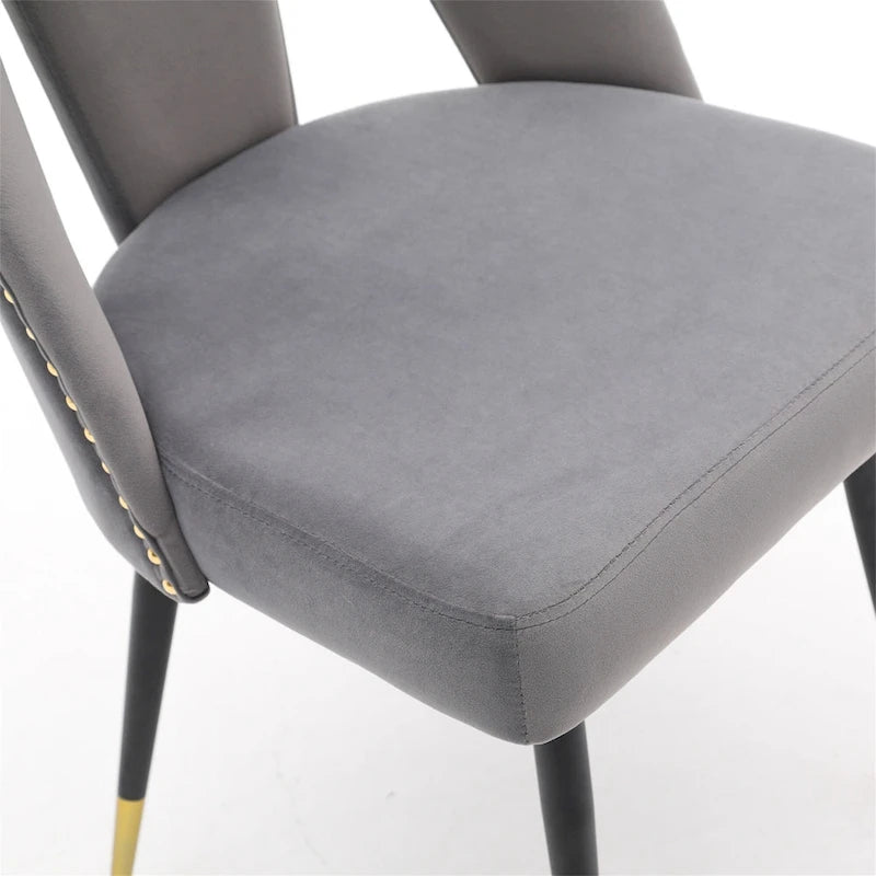 Clihome Set of 2 Contemporary Velvet Upholstered Dining Chair