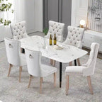 Upholstered Tufted Velvet Dining Chair with Solid Wood Legs Set of 6