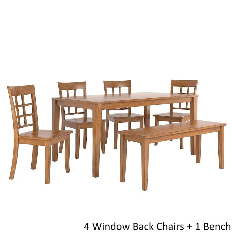 60-Inch Rectangular Oak Finish Dining Set by iNSPIRE Q Classic