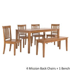 60-Inch Rectangular Oak Finish Dining Set by iNSPIRE Q Classic