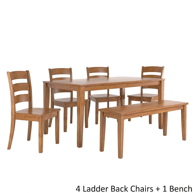 60-Inch Rectangular Oak Finish Dining Set by iNSPIRE Q Classic