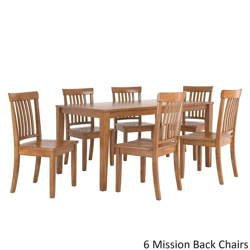 60-Inch Rectangular Oak Finish Dining Set by iNSPIRE Q Classic