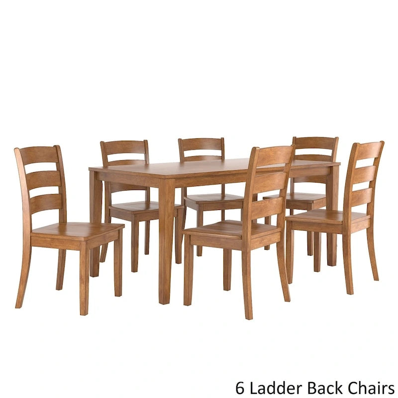 60-Inch Rectangular Oak Finish Dining Set by iNSPIRE Q Classic