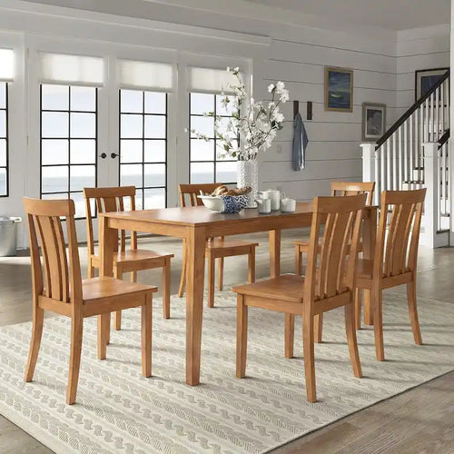 60-Inch Rectangular Oak Finish Dining Set by iNSPIRE Q Classic