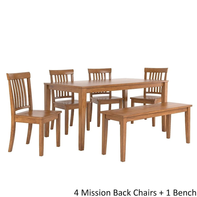 60-Inch Rectangular Oak Finish Dining Set by iNSPIRE Q Classic