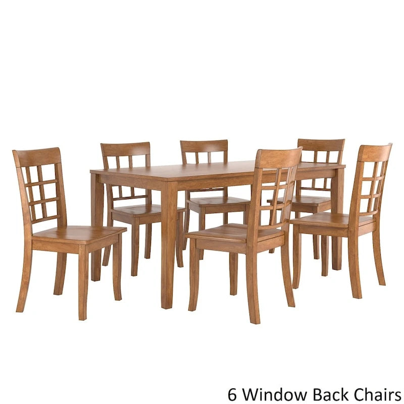 60-Inch Rectangular Oak Finish Dining Set by iNSPIRE Q Classic