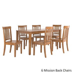 60-Inch Rectangular Oak Finish Dining Set by iNSPIRE Q Classic