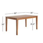 60-Inch Rectangular Oak Finish Dining Set by iNSPIRE Q Classic