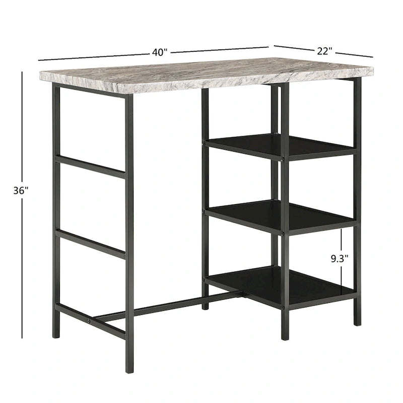 Ainsley Faux Marble Counter Height 3-piece Dining Set by iNSPIRE Q Modern