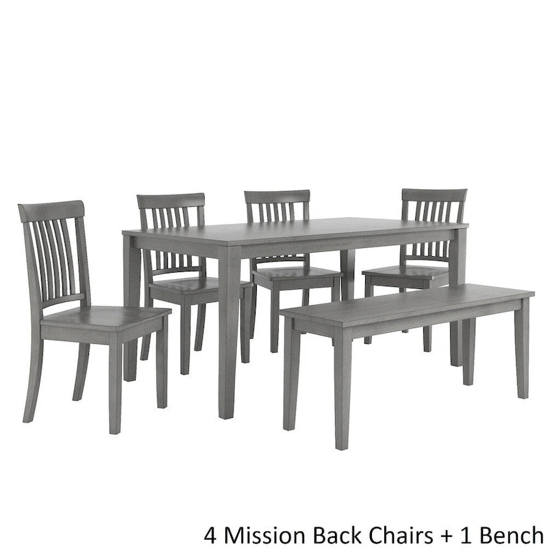 60-Inch Rectangular Antique Grey Dining Set by iNSPIRE Q Classic