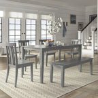 60-Inch Rectangular Antique Grey Dining Set by iNSPIRE Q Classic