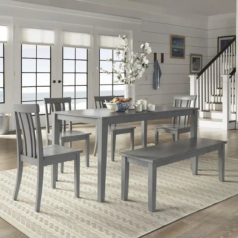 60-Inch Rectangular Antique Grey Dining Set by iNSPIRE Q Classic