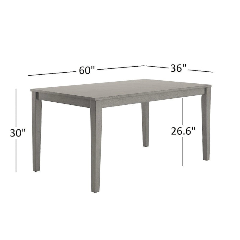 60-Inch Rectangular Antique Grey Dining Set by iNSPIRE Q Classic